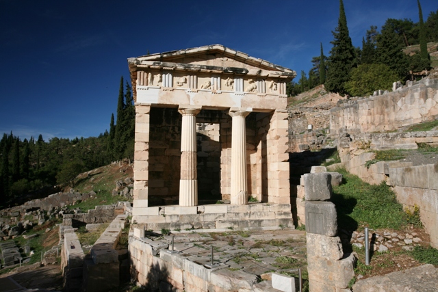 Delphi archaeological site - Treasury of the Athenians